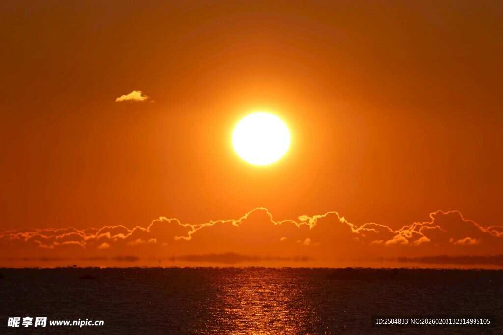 海上壮丽日落美景