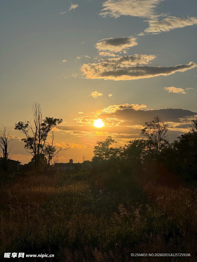 夕阳下的原野风光