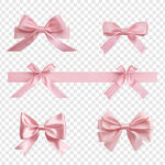 粉色蝴蝶结装饰素材