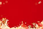 喜庆红色新年元素背景图