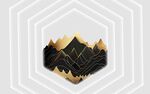 金色山峦几何抽象图案