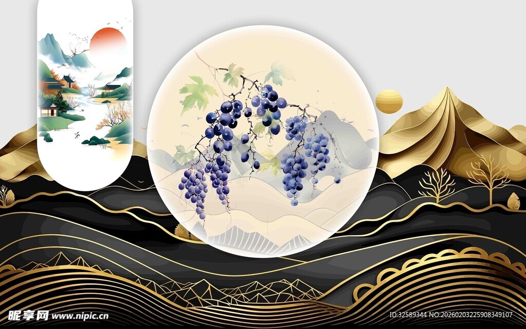 中式典雅瓷盘与装饰摆件