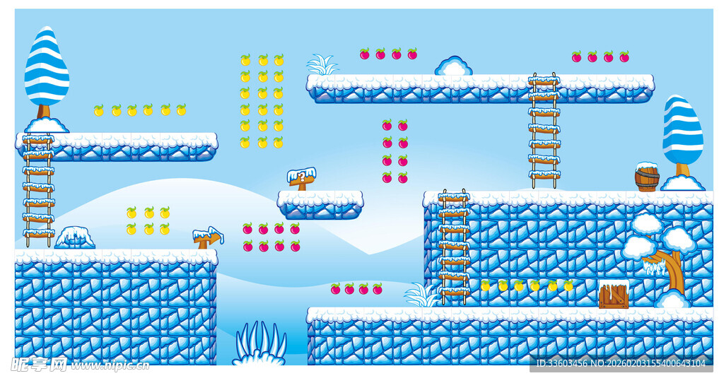 雪地建筑场景游戏画面