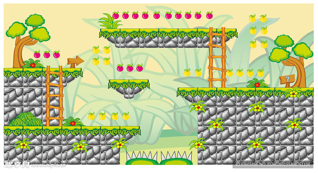 卡通风格横版冒险游戏场景
