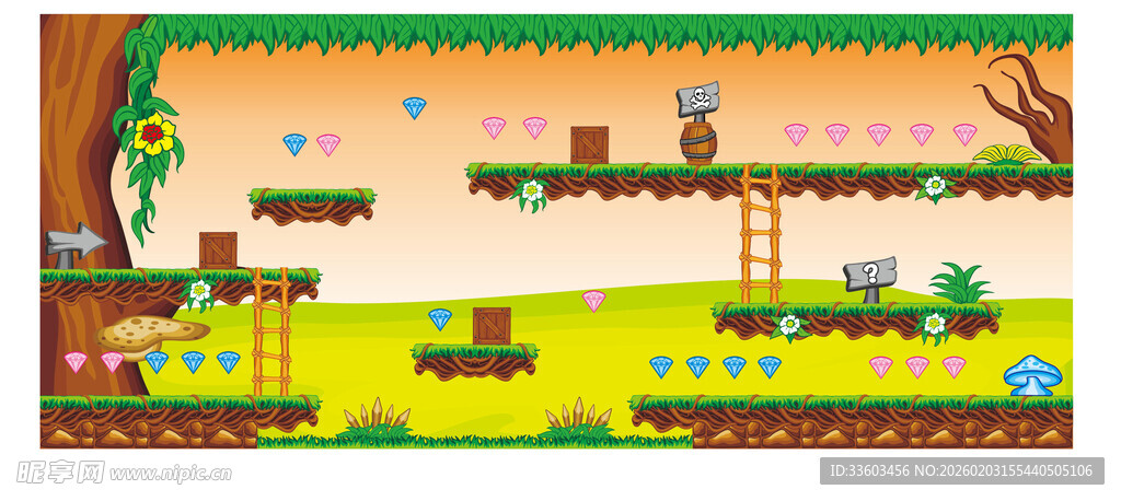 复古横版像素冒险游戏画面