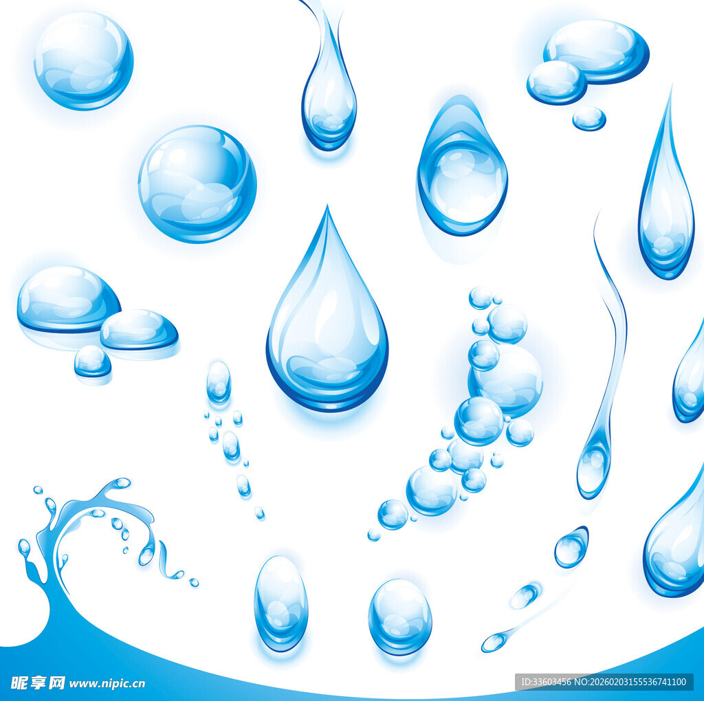 蓝色水滴图案设计素材