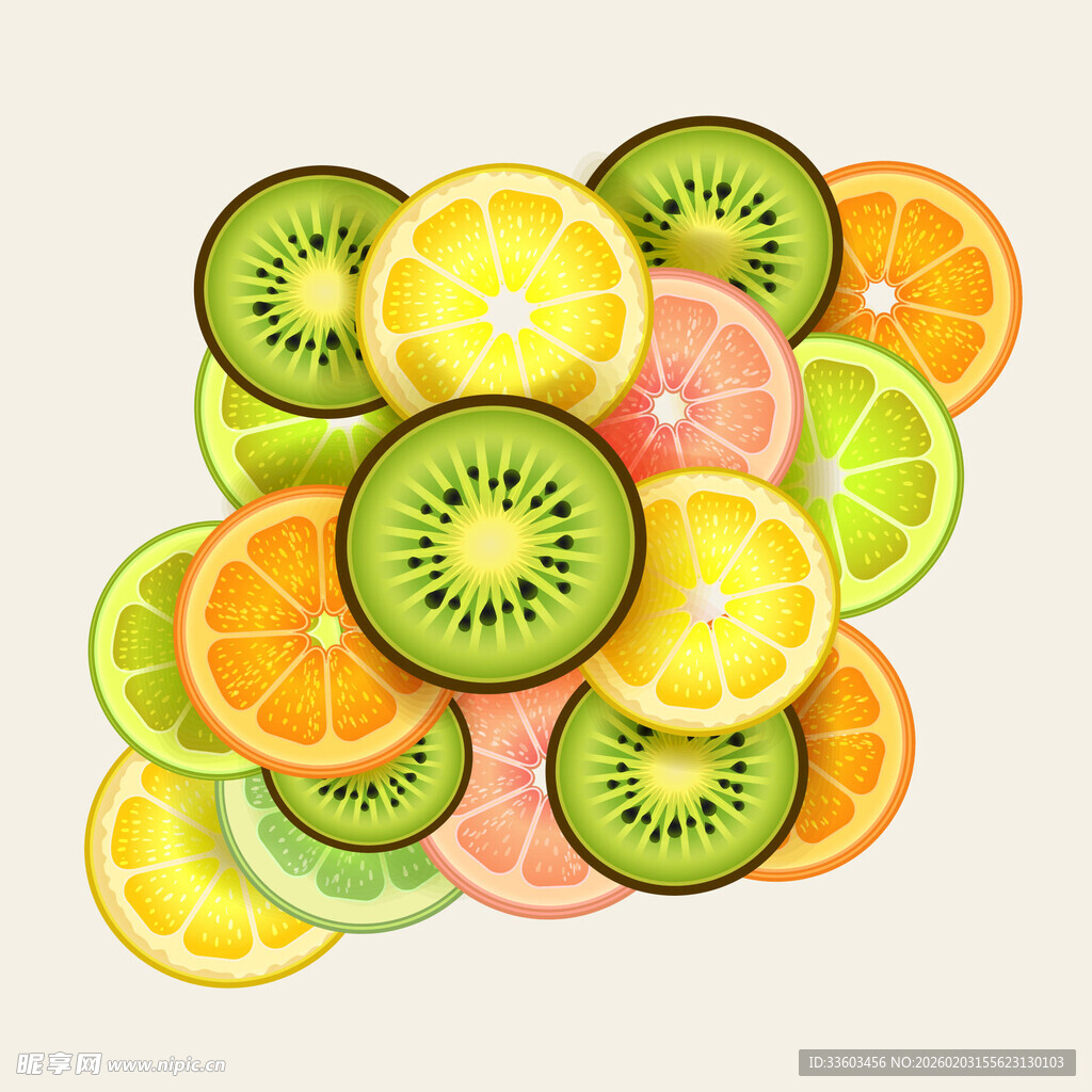 多彩水果切片拼图