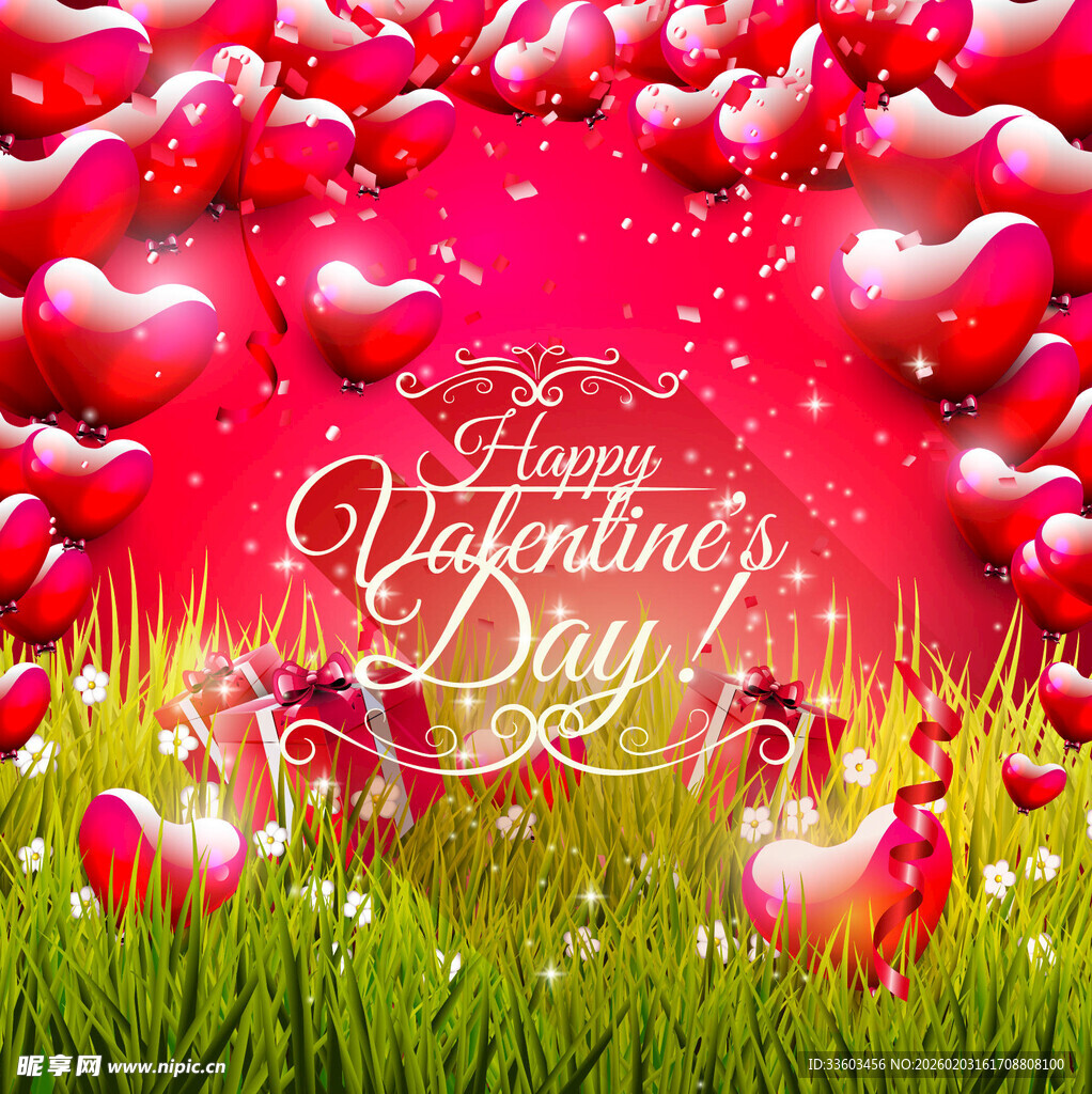 情人节浪漫爱心背景图