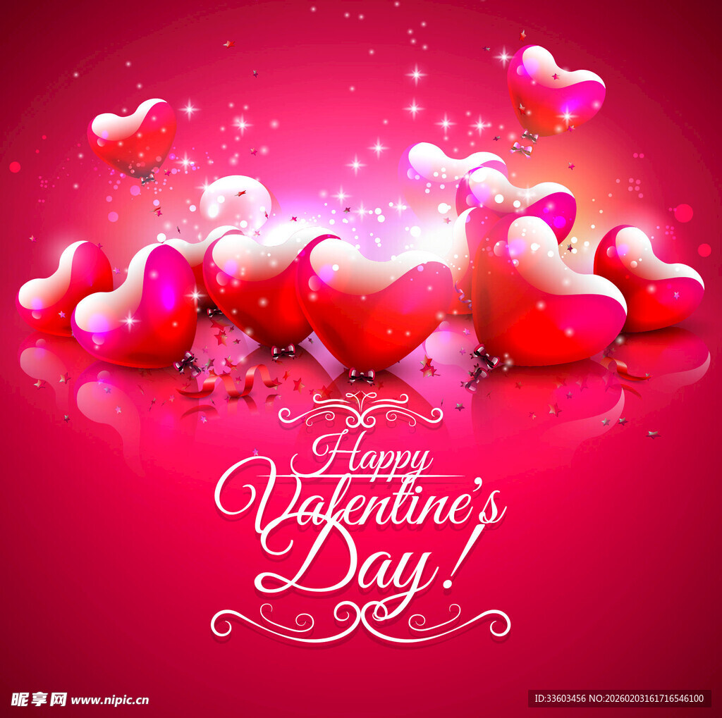 情人节浪漫心形背景图