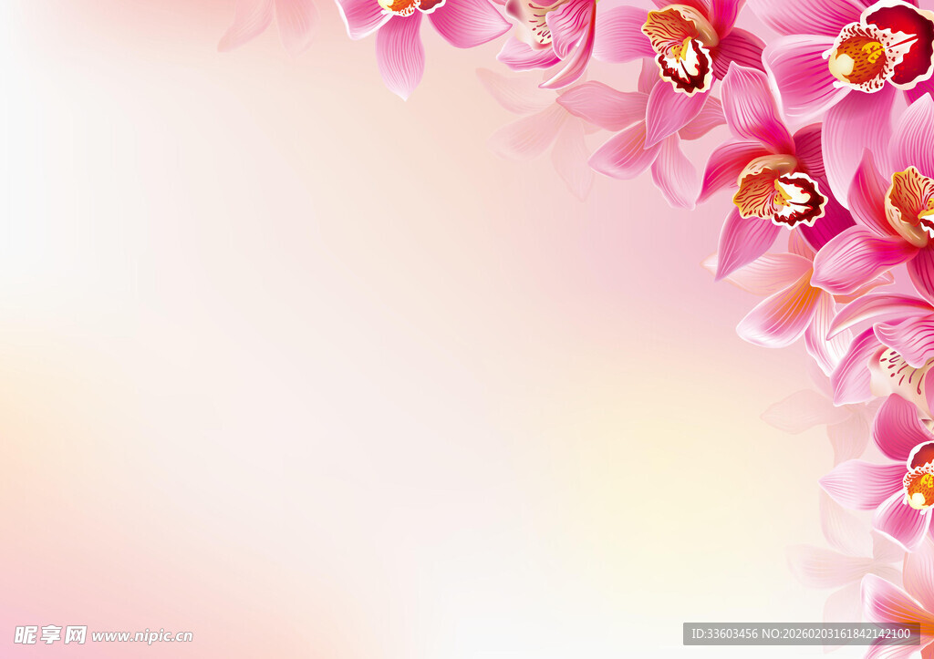 粉色花卉梦幻背景图