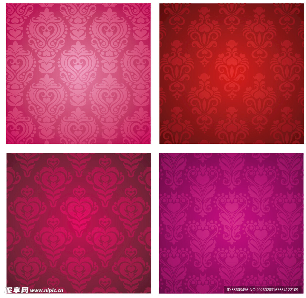 四张玫红深红渐变纹理背景图