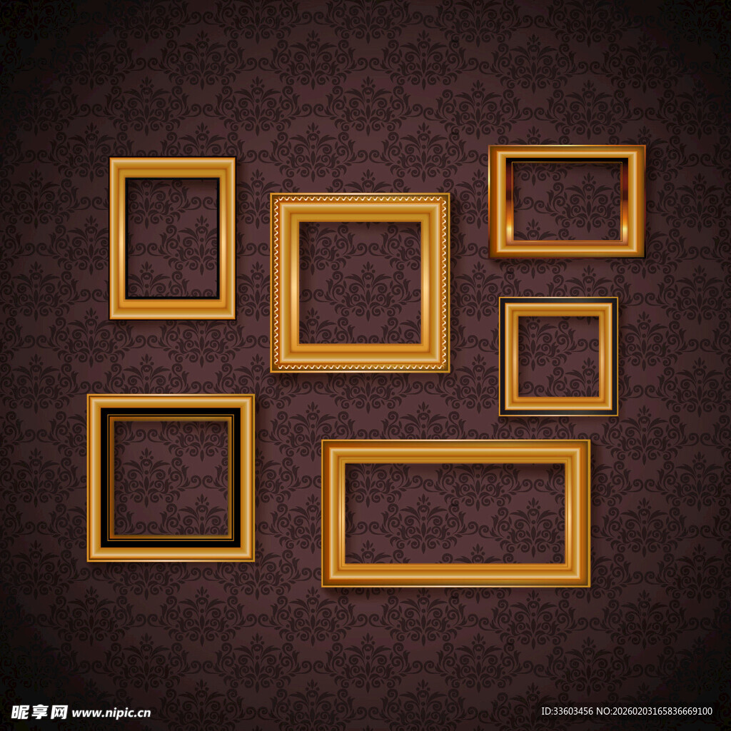 金色相框装饰背景图