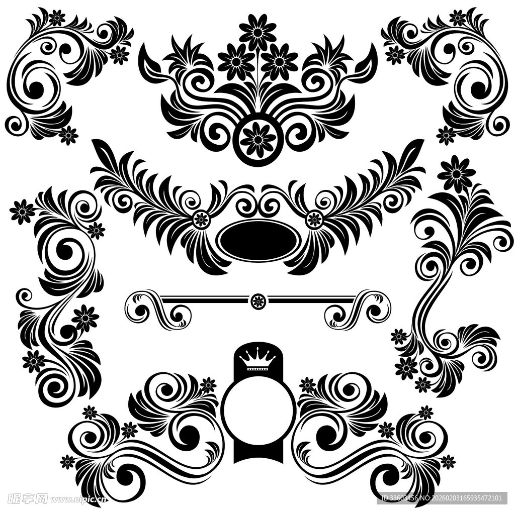 复古华丽装饰花纹图案