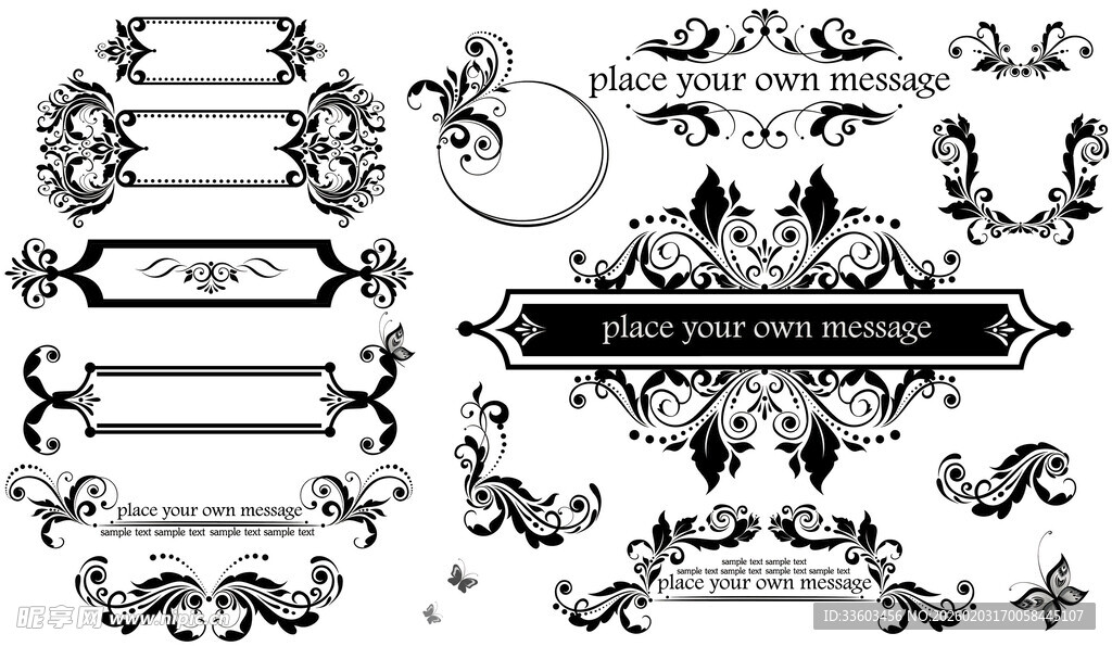 复古装饰性边框图案集合