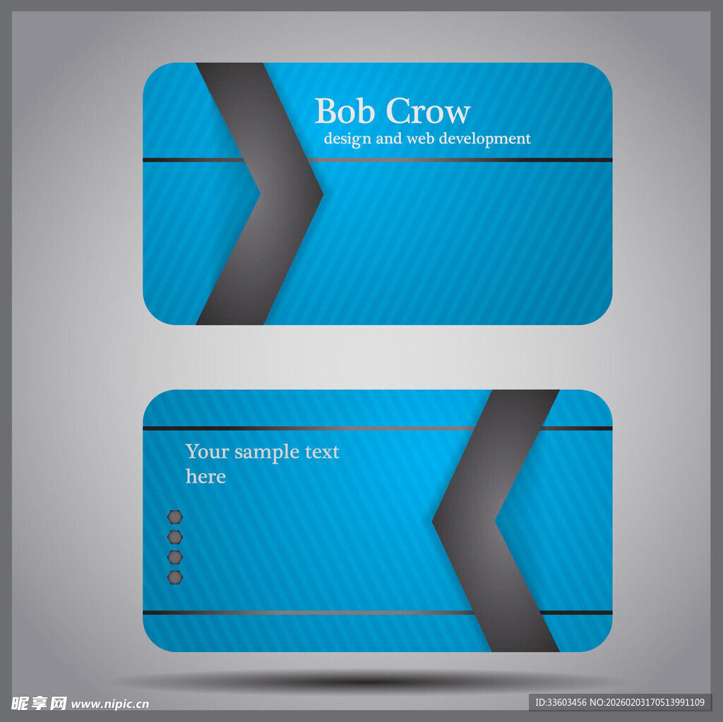 蓝色简约商务名片设计