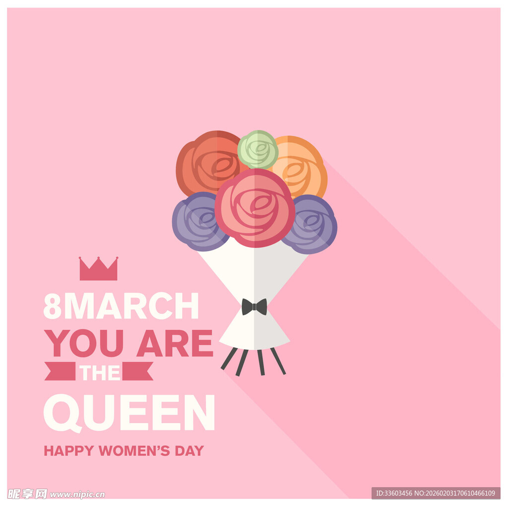 三月女王节彩色气球插画