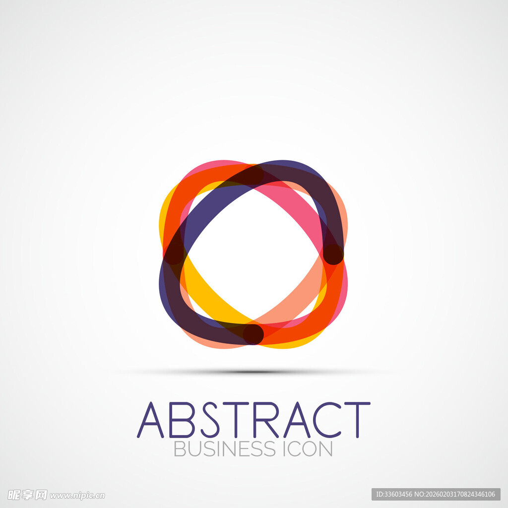 抽象多彩环形标志设计