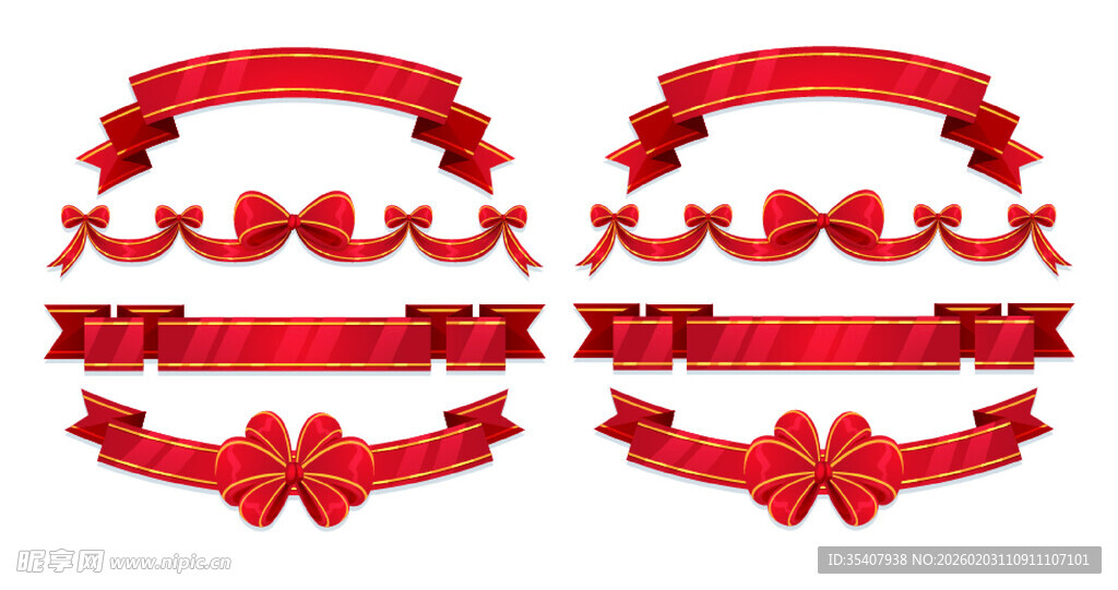 红色丝带蝴蝶结