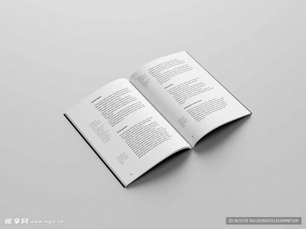 翻开的空白书籍样本样机