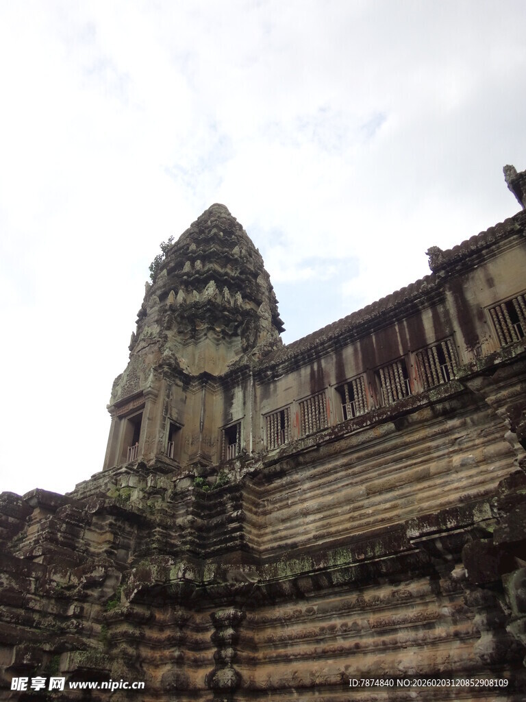 古老吴哥窟建筑一角