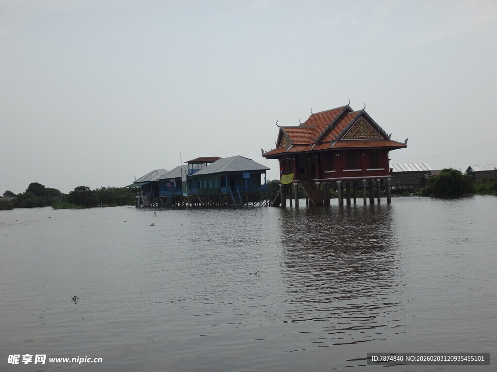 水上庙宇 静谧的水乡景致