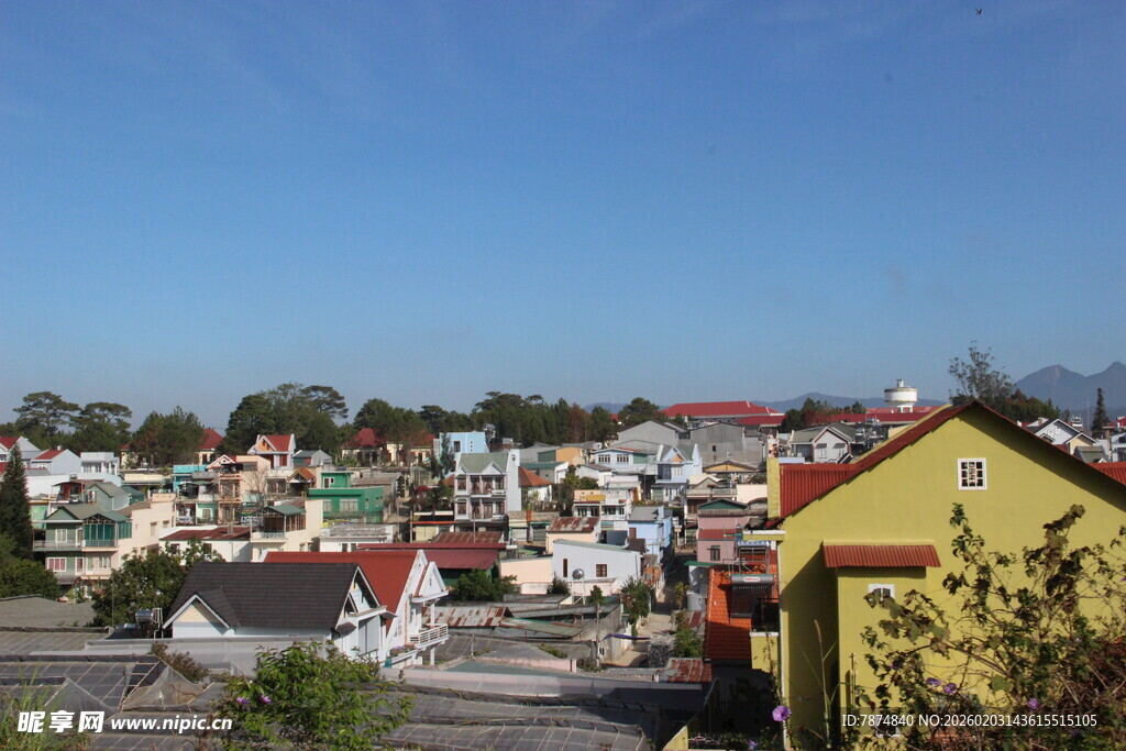 小镇多彩房屋景观