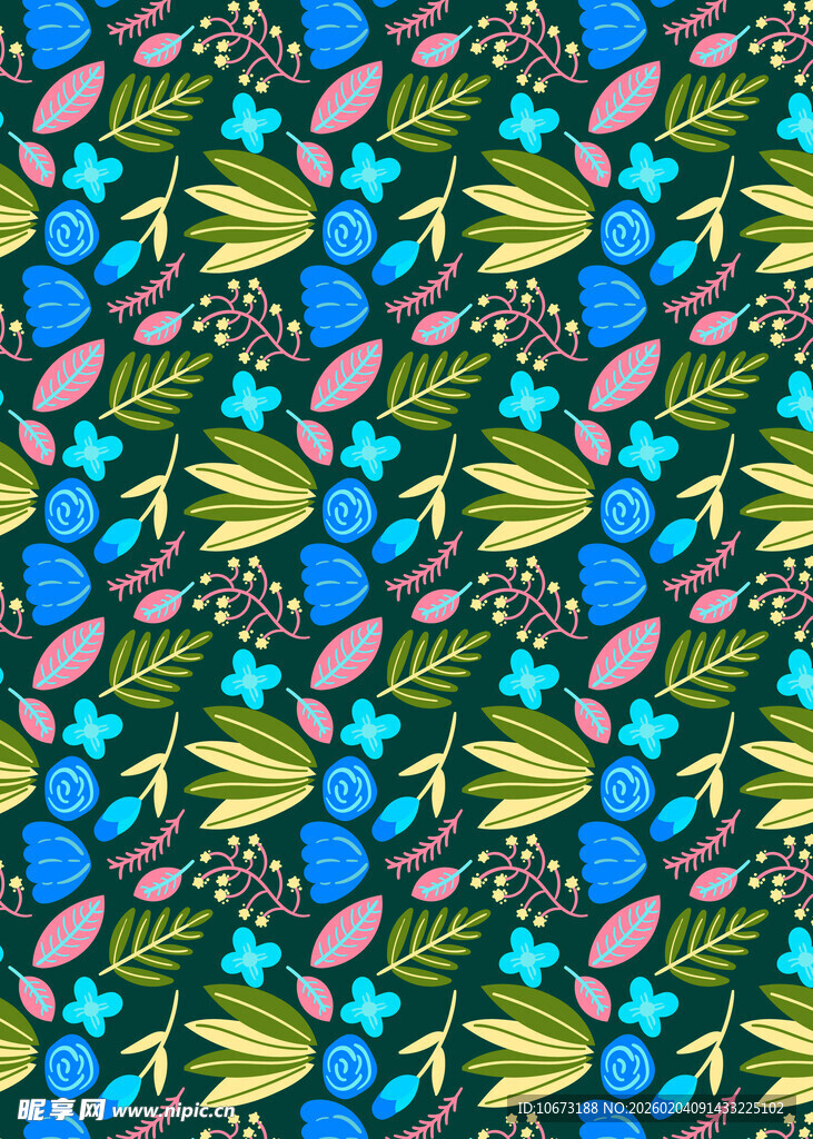 多彩海洋生物图案背景