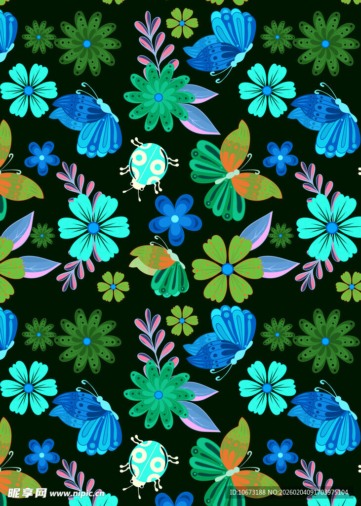 多彩花卉图案背景