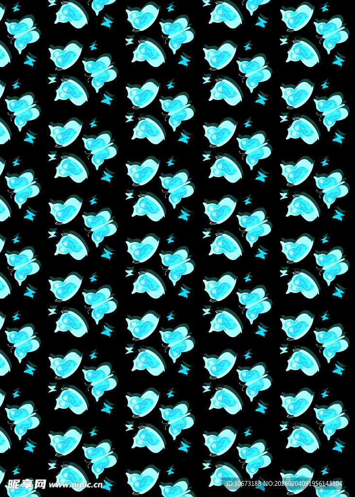 蓝心图案黑色背景纹理
