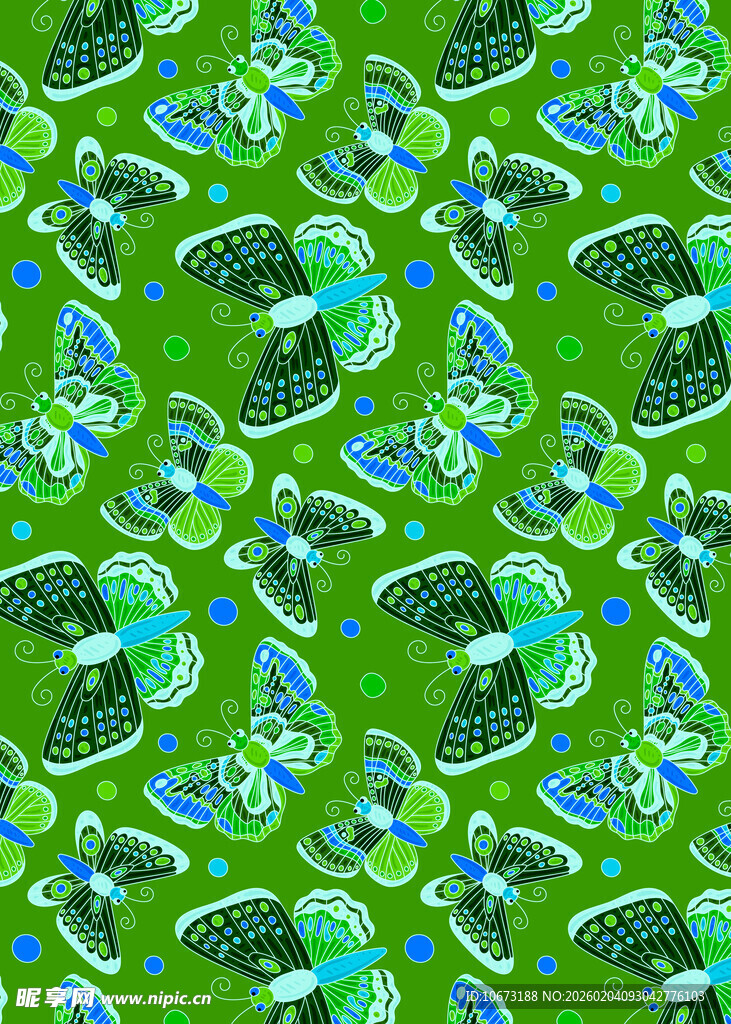 绿色蝴蝶图案背景纹理