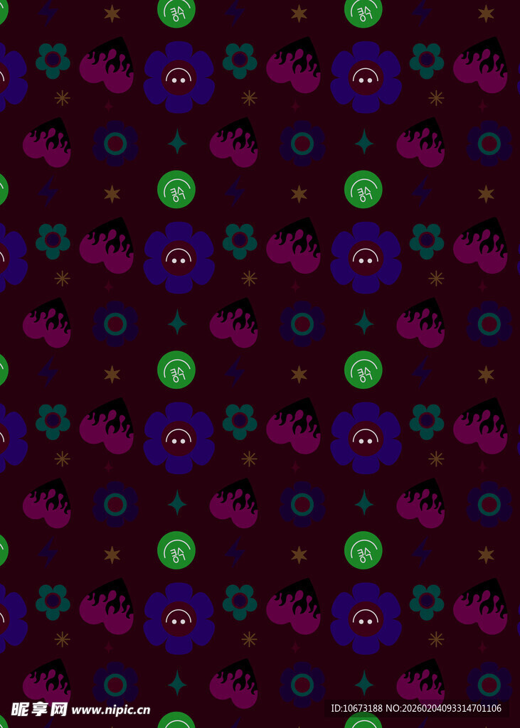 多彩奇幻图案背景