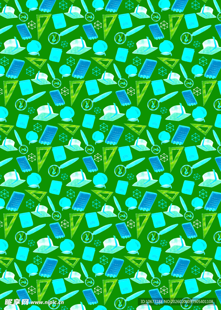 绿色科技风几何图案背景