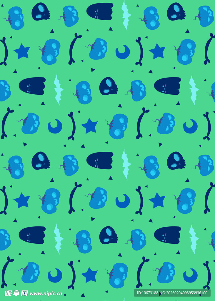 海洋元素无缝图案背景