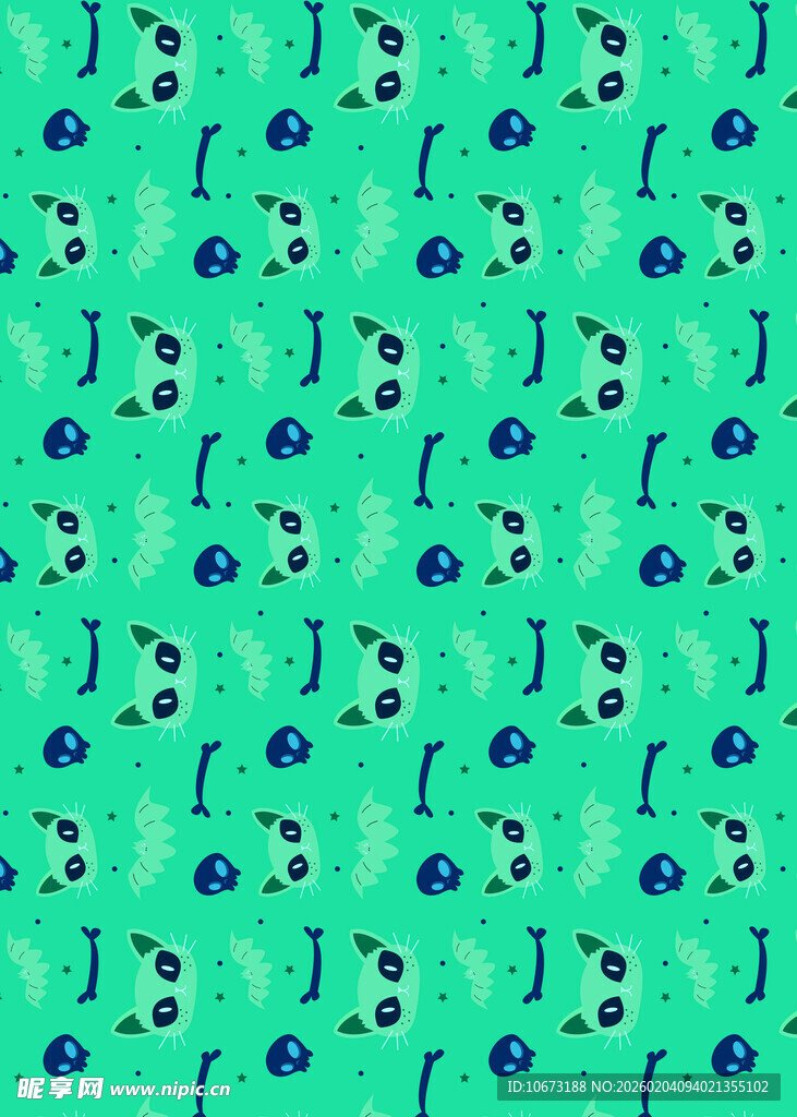 绿色背景音符图案设计