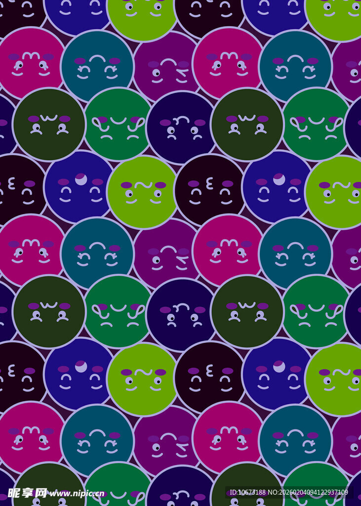 多彩笑脸图案背景纹理