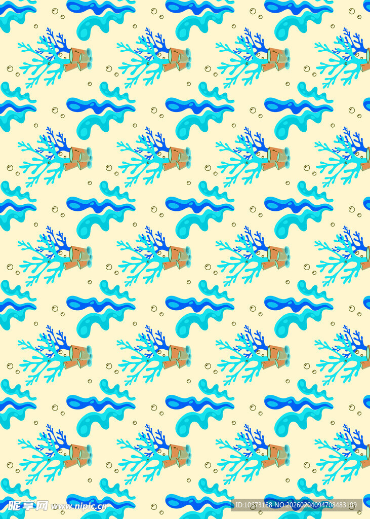 蓝黄相间花卉图案背景