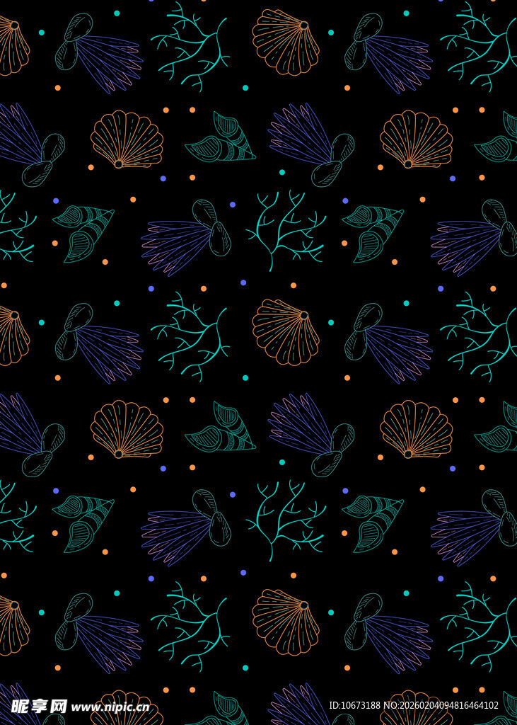 复古风植物图案背景