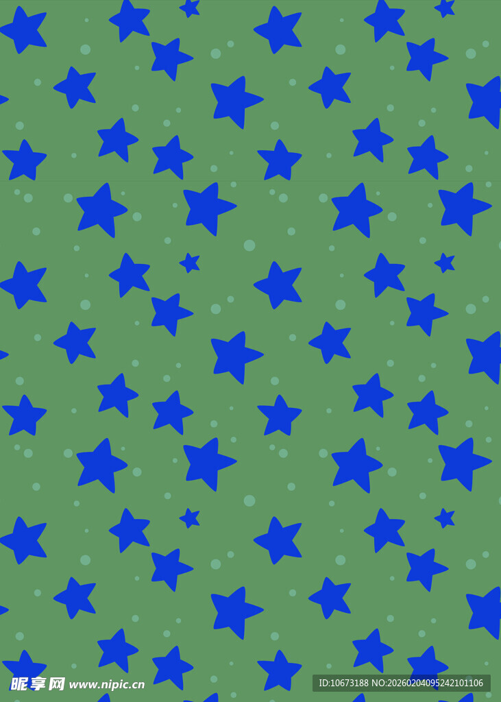 绿色背景上的蓝色星星图案