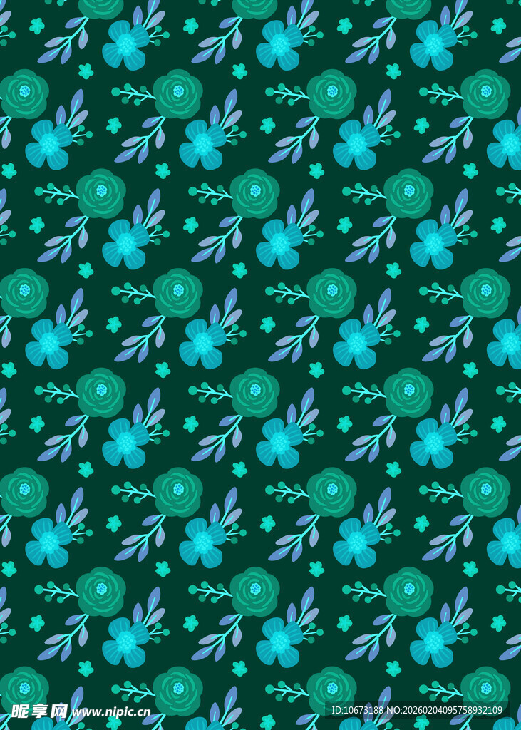 绿色花卉图案背景纹理