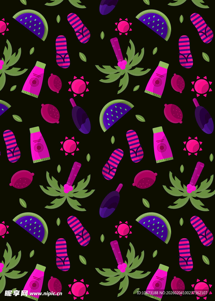 热带水果图案背景