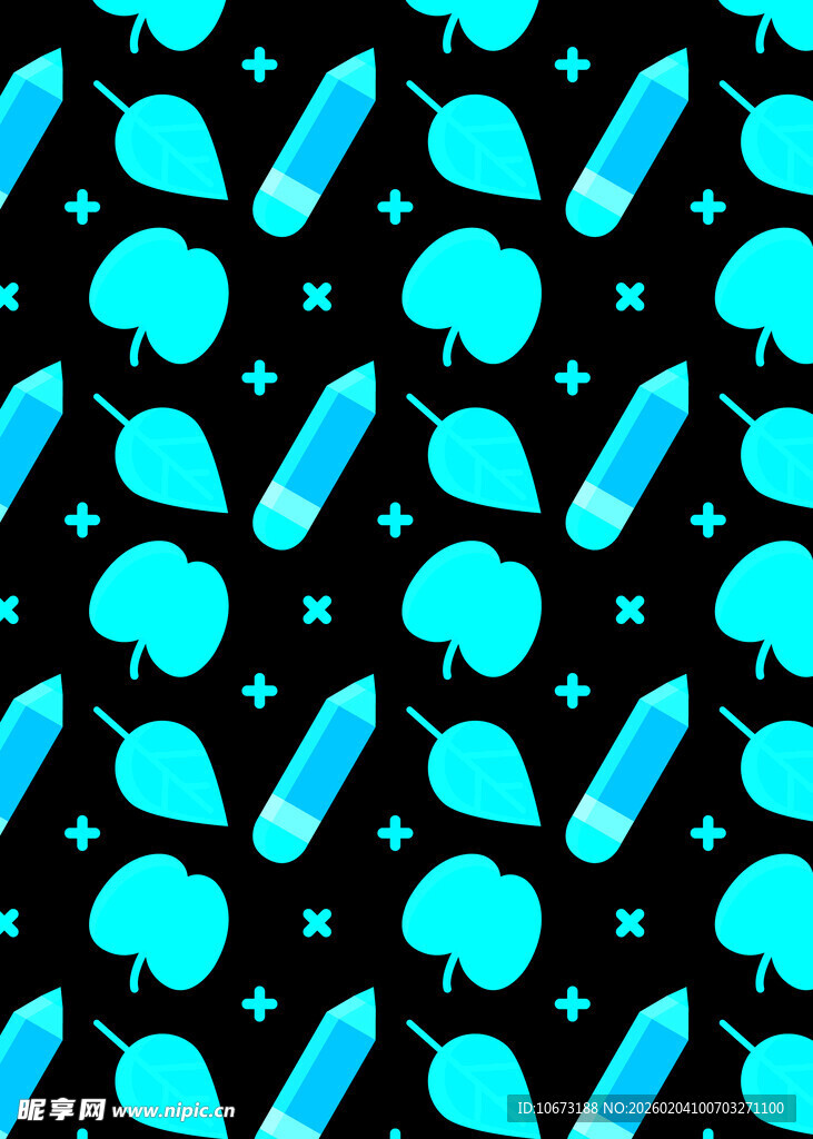 蓝色卡通图案无缝背景