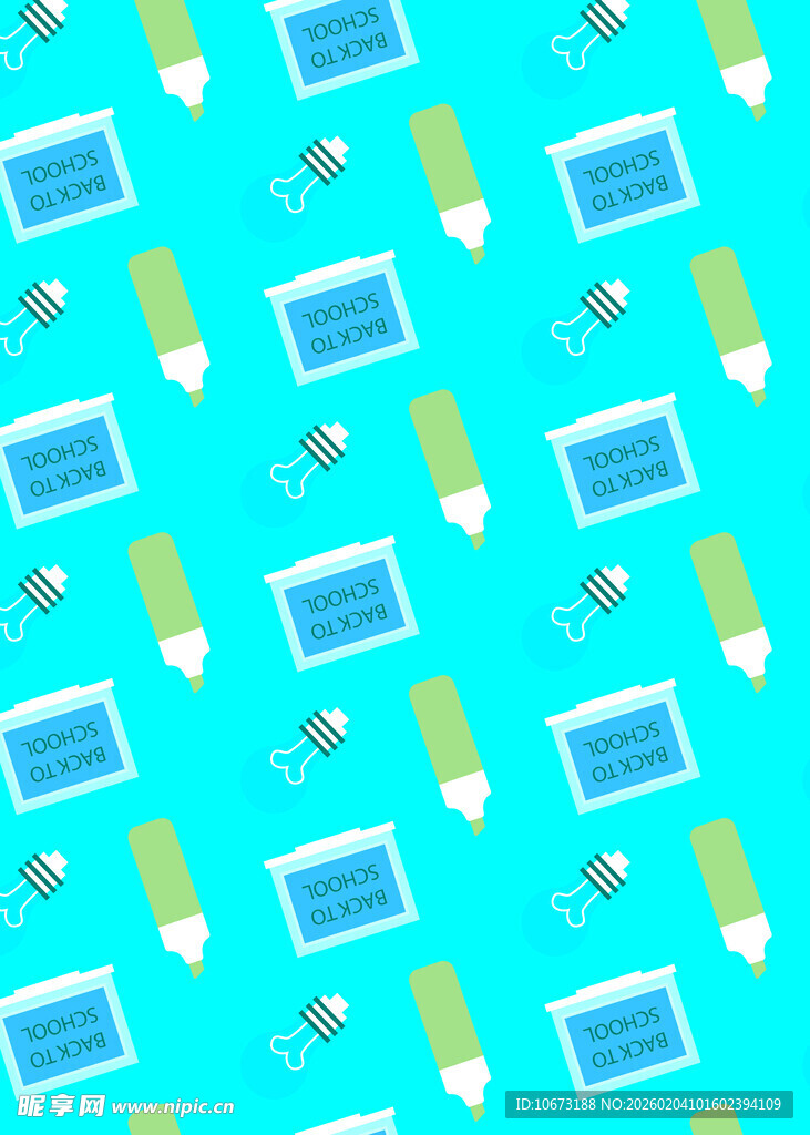 铅笔书本图案的清新背景