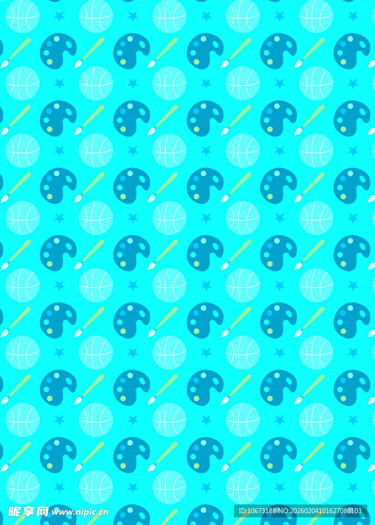 蓝绿色花卉图案背景