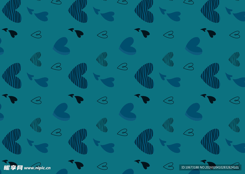 蓝绿色调动物图案背景