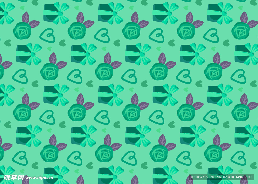 绿色卡通兔子图案背景