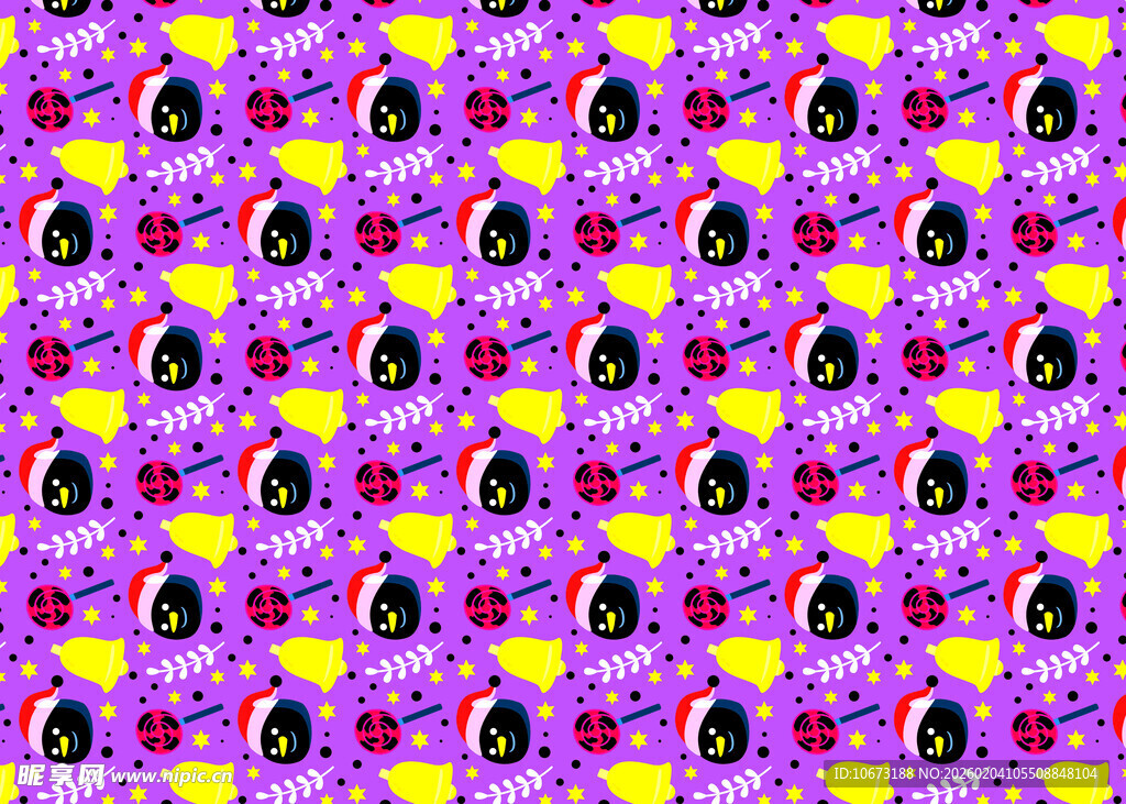 紫色卡通图案背景纹理