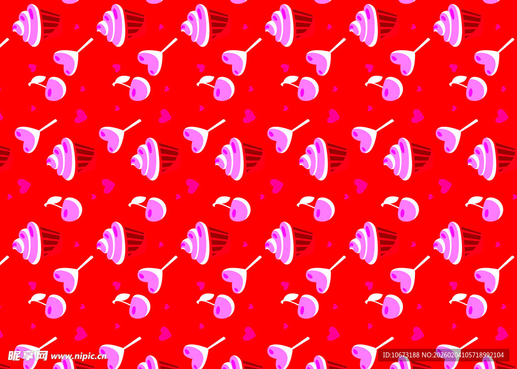红色背景樱桃图案纹理