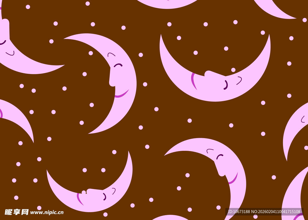 月亮星星图案的棕色背景