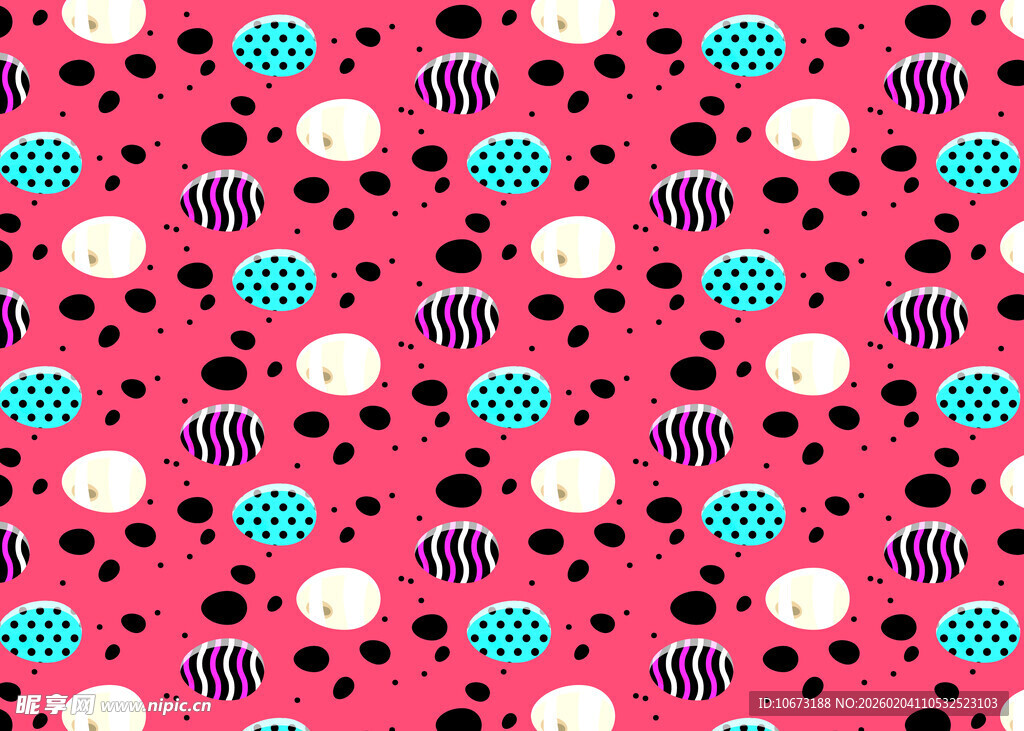 粉色波点几何图案背景