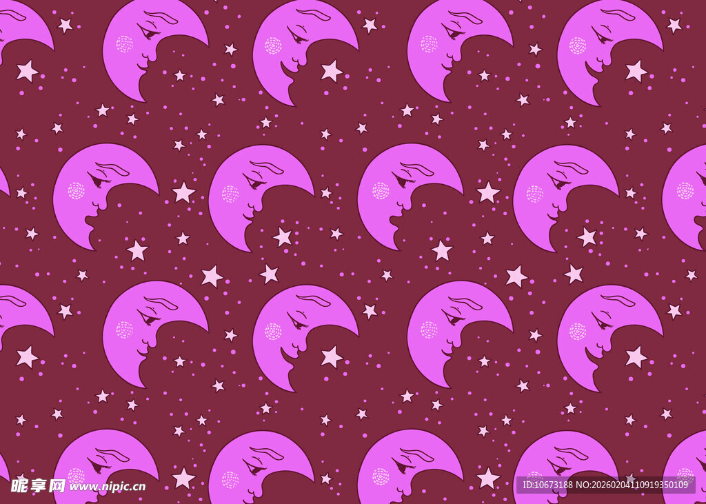 紫色月亮星星图案背景